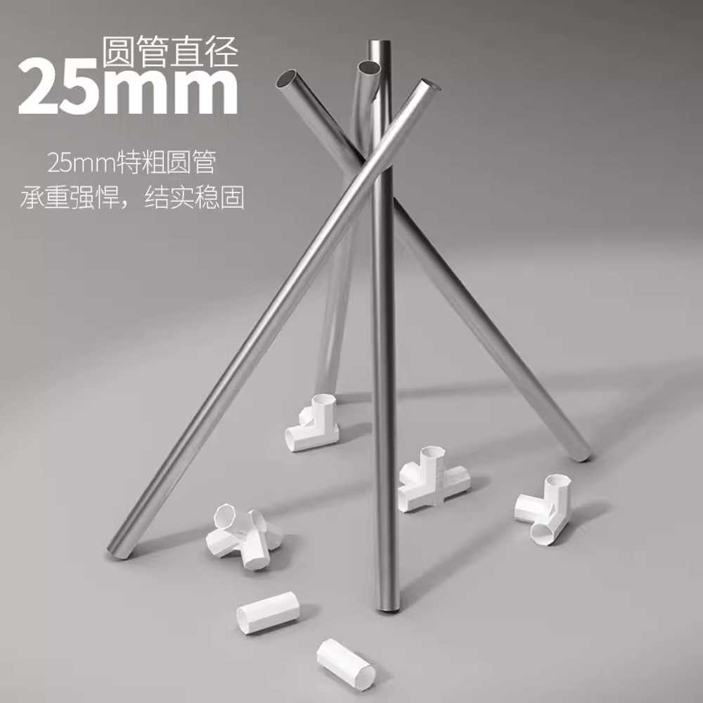 커버 옷장 커튼형 부직포 옷걸이 패브릭 드레스룸 87cm 코랄 블루 - 상세 이미지 3