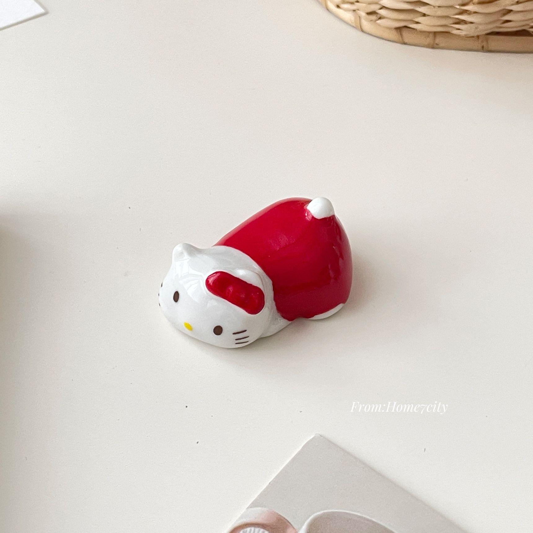 귀여운 고양이 도자기 젓가락꽂이 주방 테이블 소품 정리대 1개 - 상품 이미지