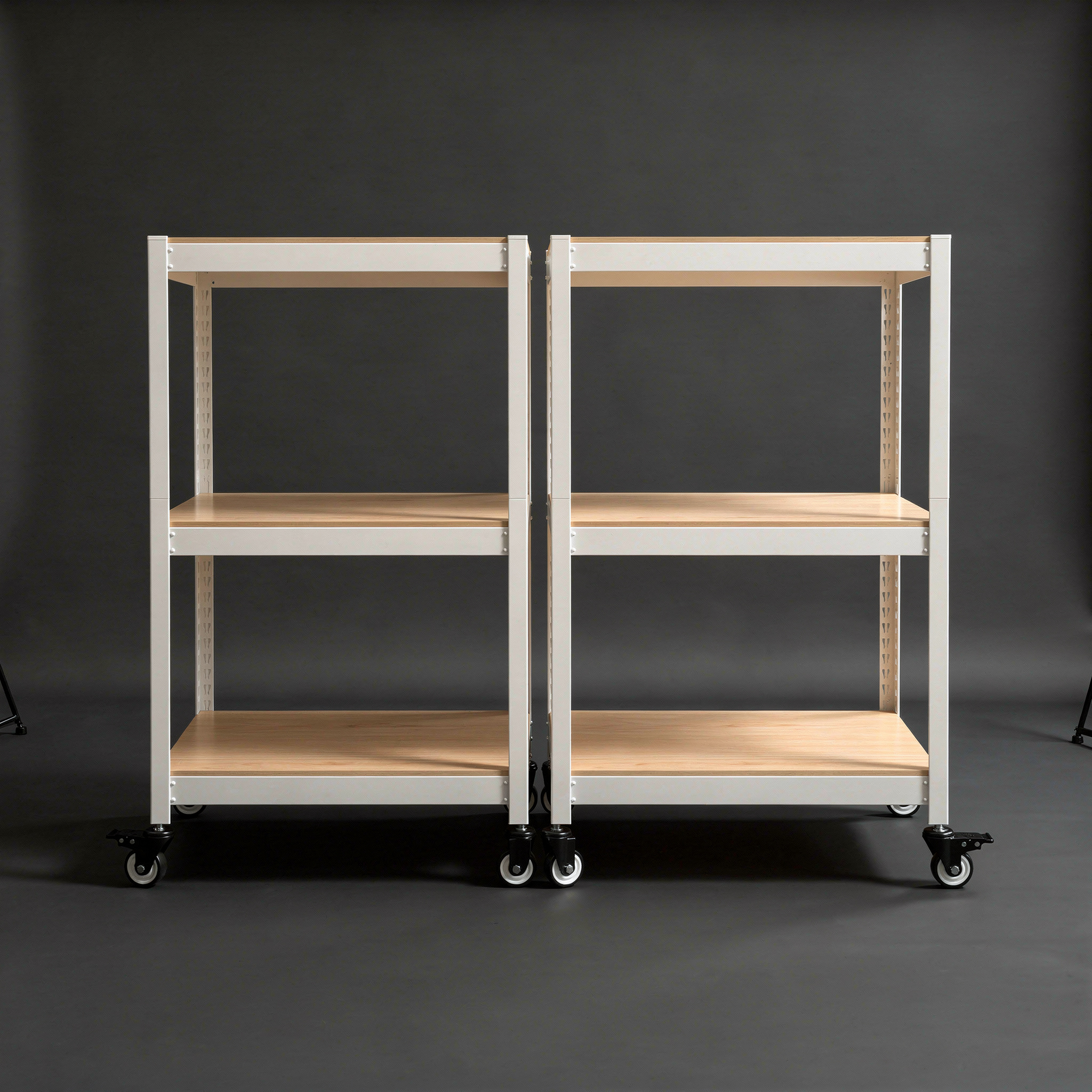 바퀴선반 바퀴달린 선반 이동식 트롤리 3단 12T합판 수납장 틈새 300300750