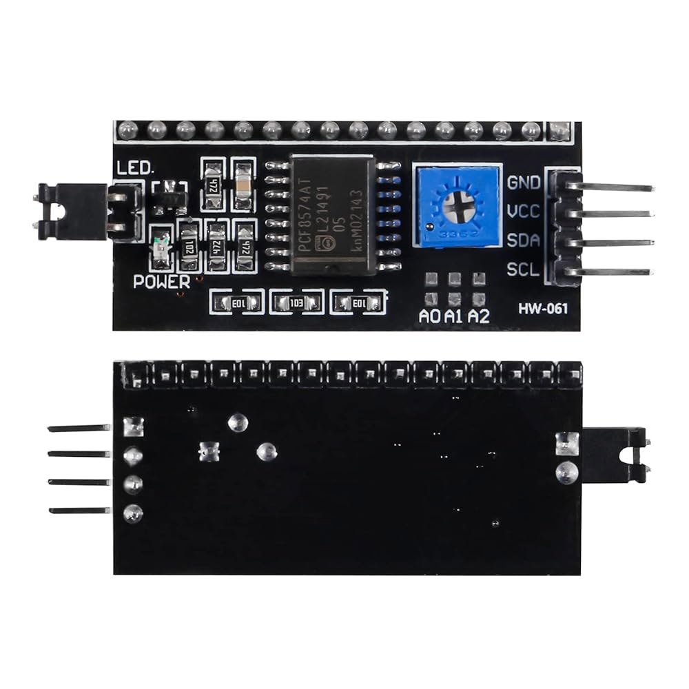QCCAN 4팩 1602 LCD 디스플레이 모듈 I2C 블루 스크린 백라이트 16x2 캐릭터 IIC 직렬 인터페이스 어댑터, 아두이노 DIY 프로젝트 IoT와 호환됨 - 상세 이미지 3