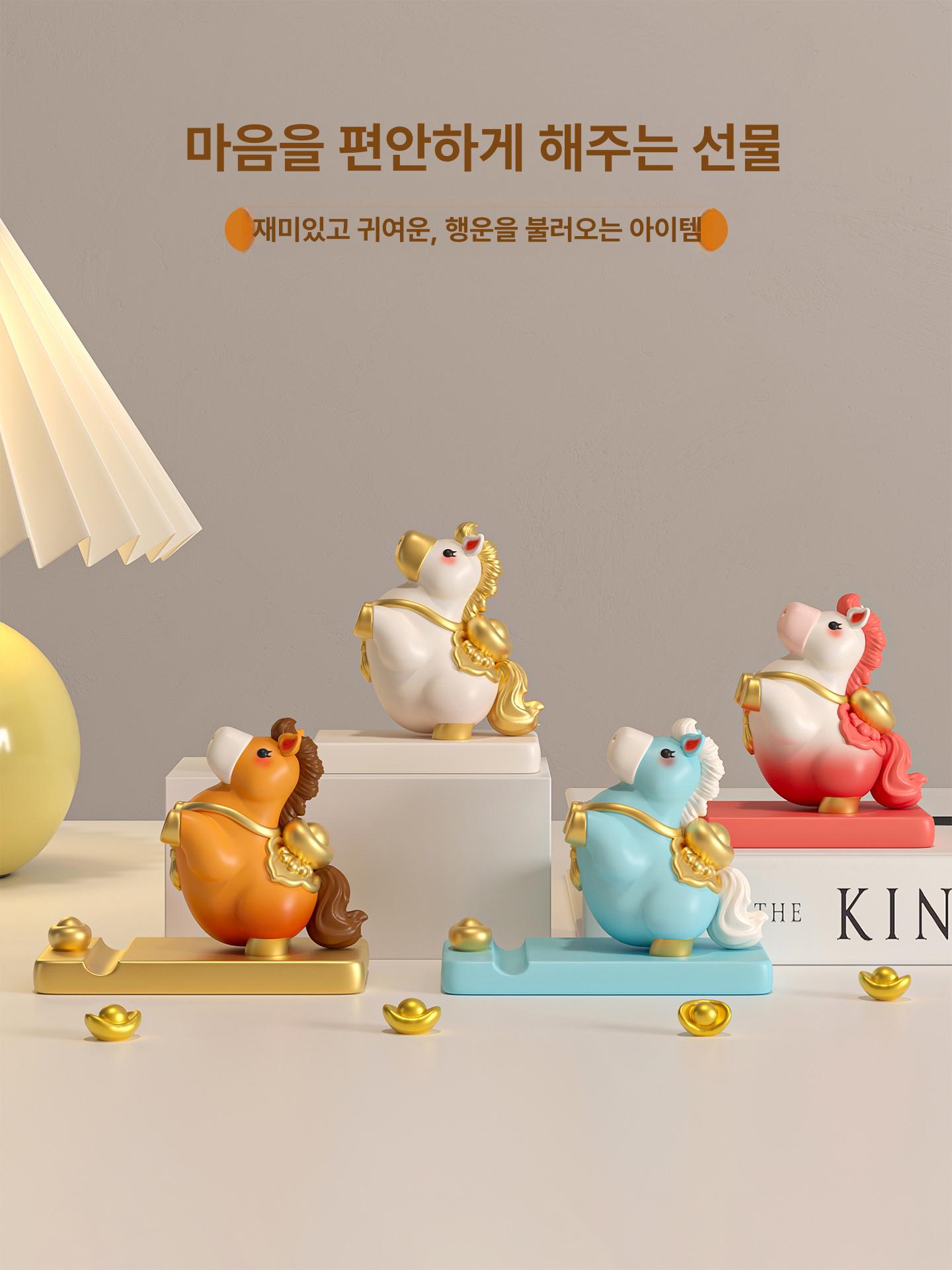 포니 2026년 휴대폰 스탠드 붉은 마스코트 말인형 말장식 - 상세 이미지 5