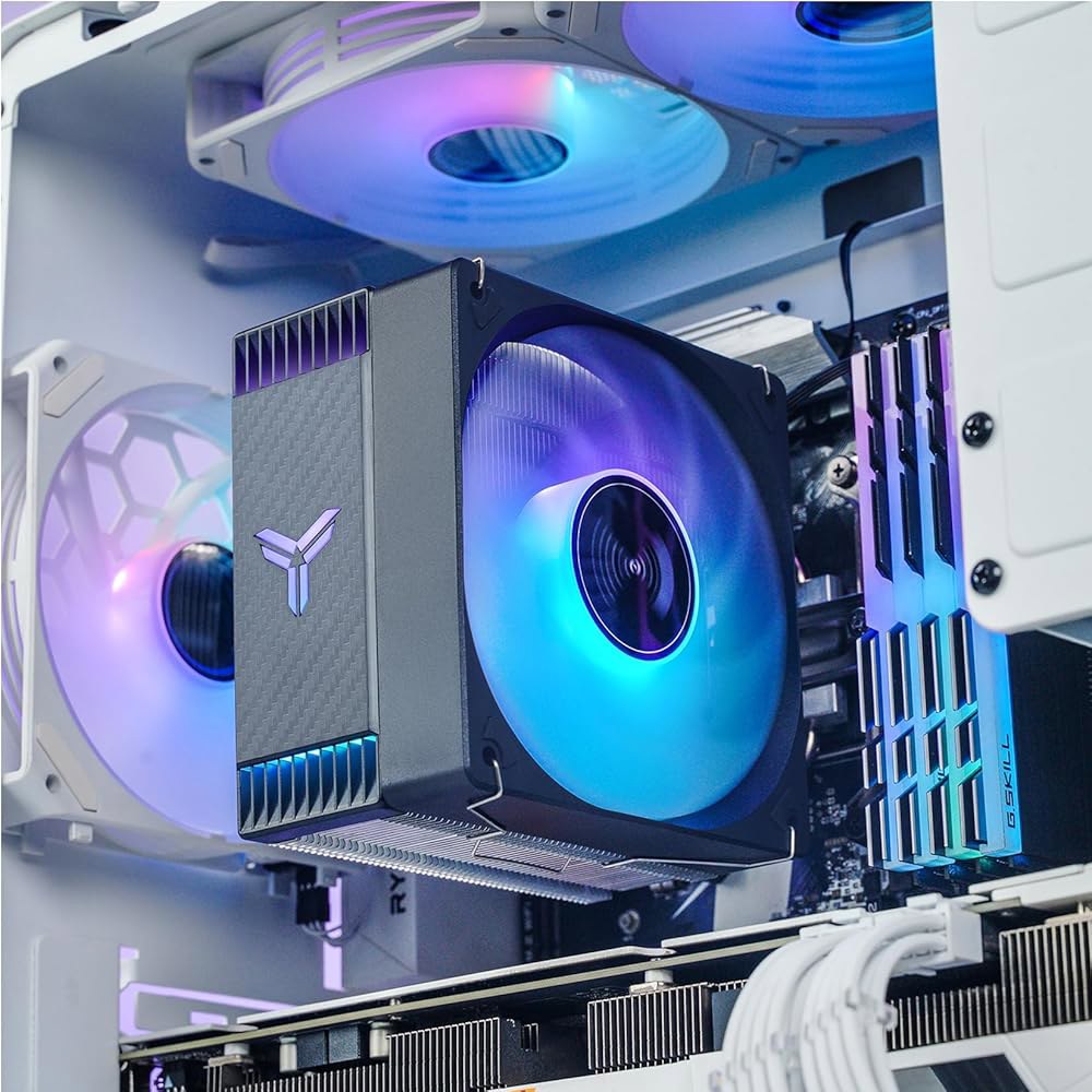 JONSBO CR1000 EVO ARGB CPU 쿨러, 무음 시리즈 팬 에어 쿨러 H154mm, AM4 / AM5 Intel LGA1851 1700용 구리 히트 파이프 인서트 핀 - 상세 이미지 3