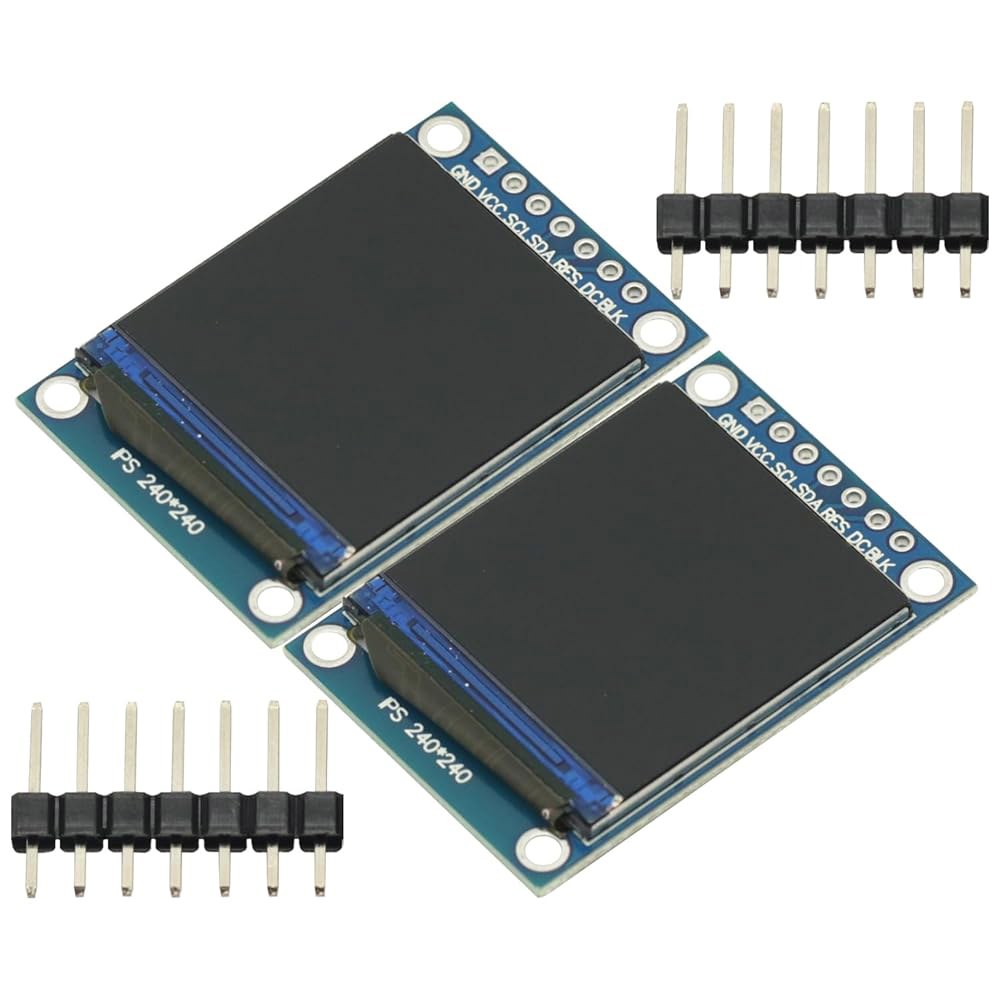 2개의 IPS 1.3인치 3.3V 7PIN 풀 컬러 TFT 디스플레이 화면 ST7789 드라이브 IC 240 LCD OLED 240x240 (아두이노 STM32 C51용) - 상품 이미지