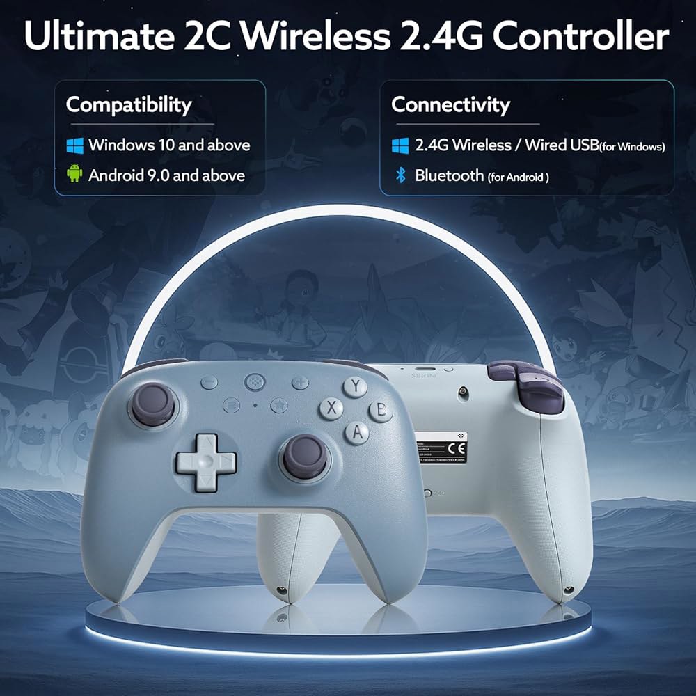 Windows PC 및 Android용 8Bitdo Ultimate 2C 무선 컨트롤러, 1000Hz 폴링 속도, 홀 효과 조이스틱 트리거, 리매핑 가능한 L4/R4 범퍼(스페셜 - 상세 이미지 2