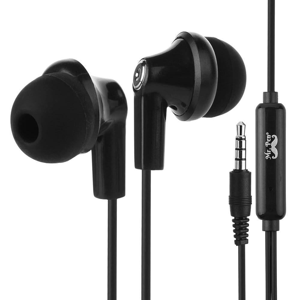 마이크 장착, 4.25피트, 3.5mm 잭, 이어 헤드폰 유선 이어버드 Ear Buds with Microphone - 상품 이미지