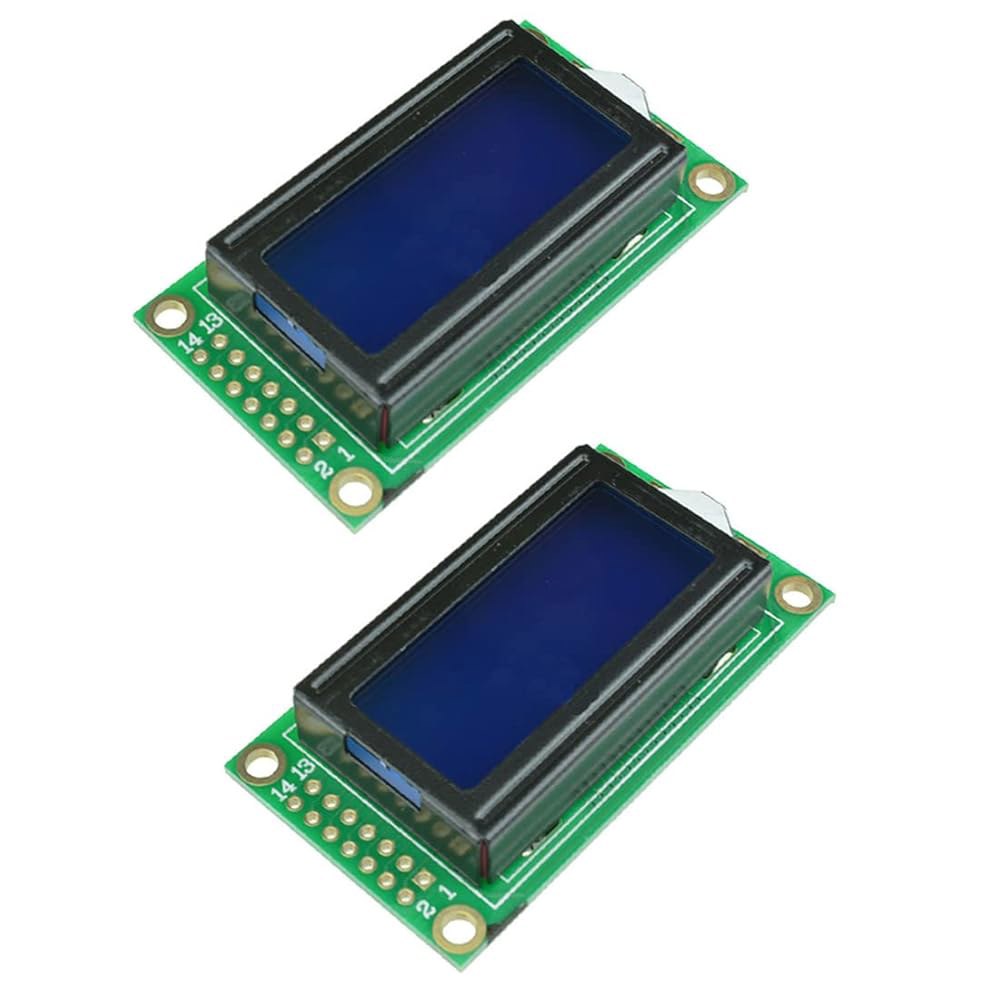 HiLetgo 2pcs SPLC780D 0802 LCD 디스플레이 모듈 8x2 문자 LCM 5V 백라이트 블루 Blue - 상품 이미지