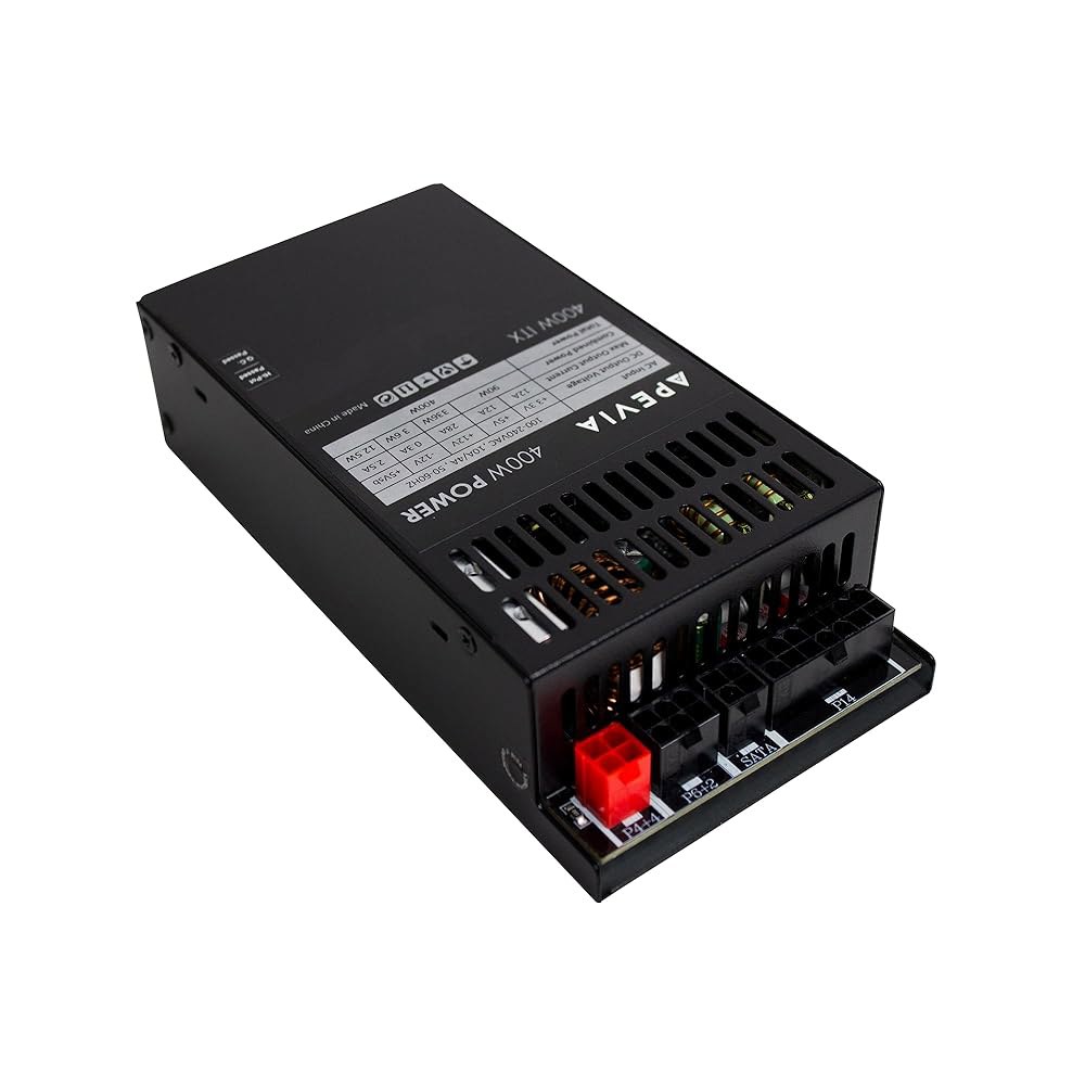 Apevia ITX-PFC400W 미니 ITX / Flex ATX 1U 400W 풀 모듈형 전원 공급 장치, 레인지 액티브 PFC 90-264V, POS AIO 시스템 데스크톱 - 상품 이미지