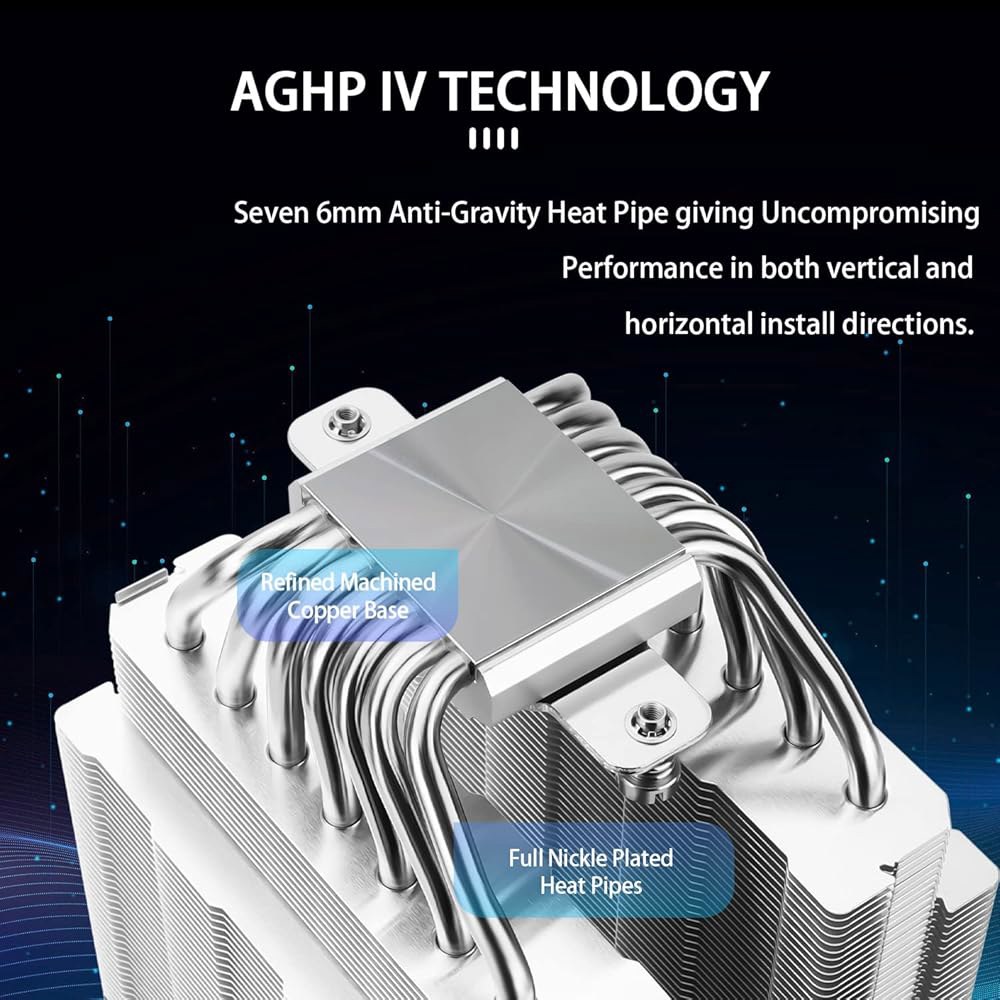Thermalright PS120SE ARGB CPU 에어 쿨러, 7 히트 파이프 듀얼 120mm TL-C12B-S V2 PWM 팬, AG 4.0 기술, S-FDB 베어링, AMD - 상세 이미지 2