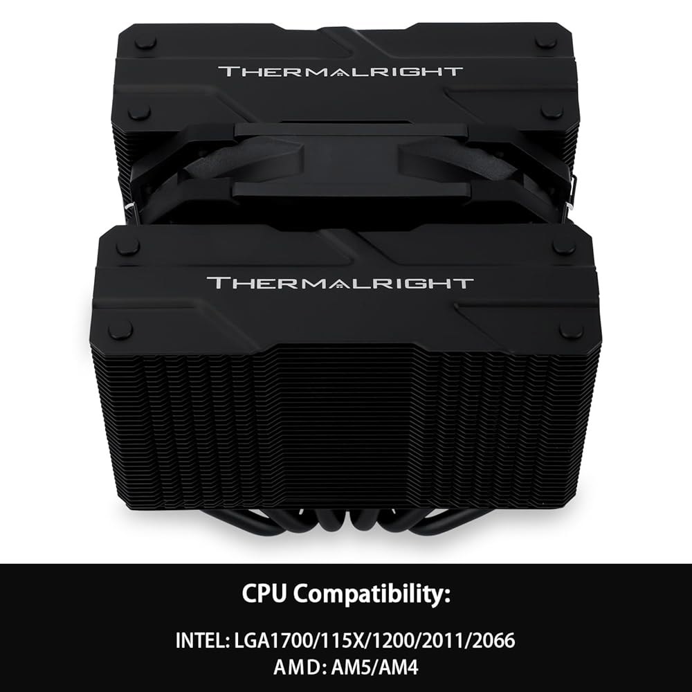 Thermalright 피어리스 어쌔신 120 미니 블랙 CPU 쿨러, 6개의 히트 파이프 AG 기술, 120mm PWM 팬, 1500RPM 속도, AMD AM4 AM5 / Int - 상세 이미지 3