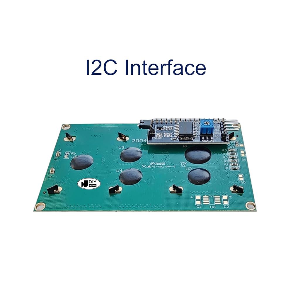 LCD 2004 I2C (TWI) 20x4 디스플레이 모듈, 블루 백라이트, 조절 가능한 명암비, 아두이노 우노 R3 R4, ESP32, ESP8266, 라즈베리 파이, 튜토리얼 - 상세 이미지 2