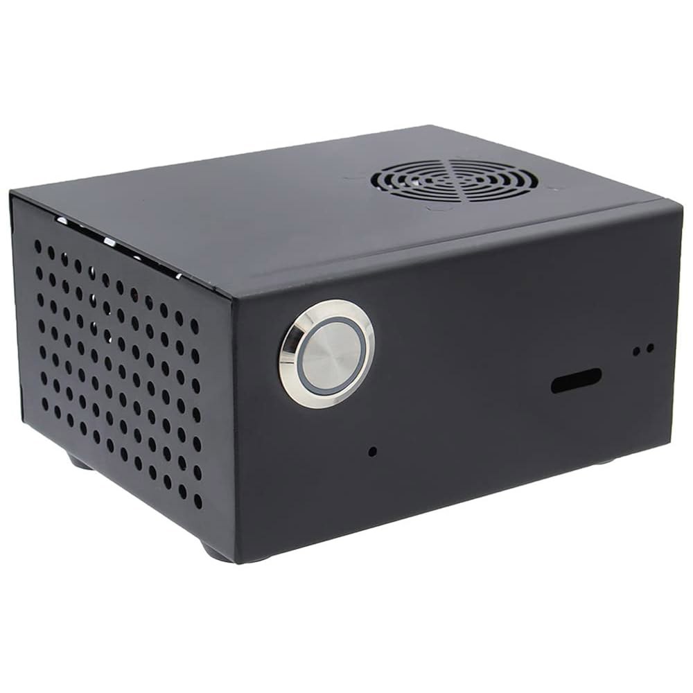 기크웜 X825-C8 (X825 V2.0) 메탈 케이스+파워 스위치+냉각 팬 지원 X825 V2.0 2.5인치 SATA SSD /HDD 쉴드 & 라즈베리 파이 4 모델 B X735 - 상품 이미지