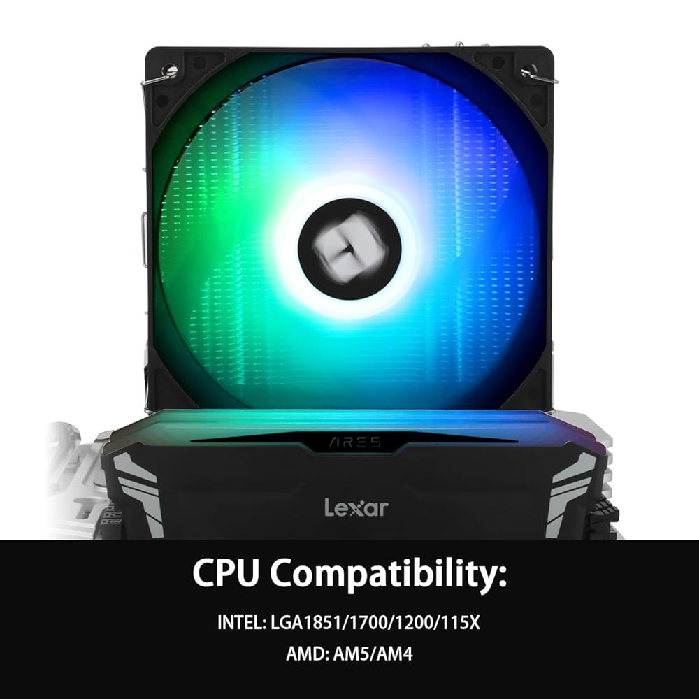 Thermalright 버스트 어쌔신 120 SE ARGB CPU 쿨러, 히트 파이프 히트싱크 쿨러 6개, 12cm PWM 팬 에어 AG 테크놀로지, 인텔 LGA1851 /1700 - 상세 이미지 3