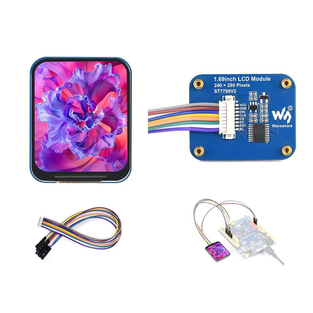 UeeKoo 1.69인치 LCD 디스플레이 모듈 IPS 패널, Raspberry Pi 5 /4B /3B+ /3B /2B /Zero W /WH 2W /Ar-duino / STM32, - 상품 이미지