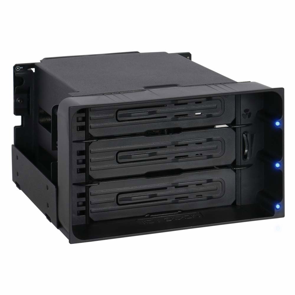ICY DOK 핫 스왑 3 Bay 3.5 인치 SATA / SAS HDD 도킹 인클로저 모바일 랙 2 x 5.25 드라이브 베이 (3 케이블 포함) | FlexiDOCK MB830 - 상품 이미지
