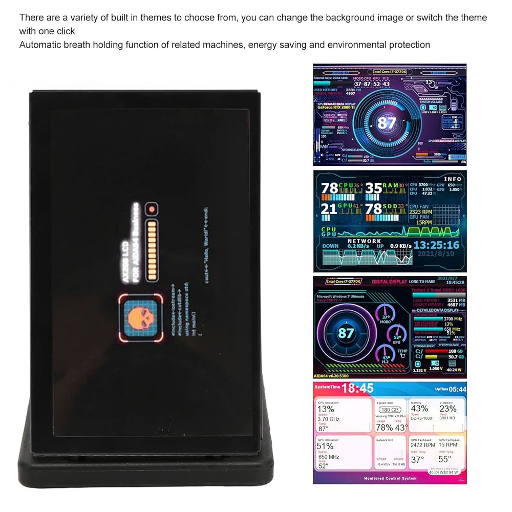 5인치 컴퓨터 온도 모니터, 리눅스 윈도우용 AIDA64 PC CPU RAM 데이터 ARGB 케이스 보조 화면용 표시, IPS USB 미니 화면 - 상세 이미지 3