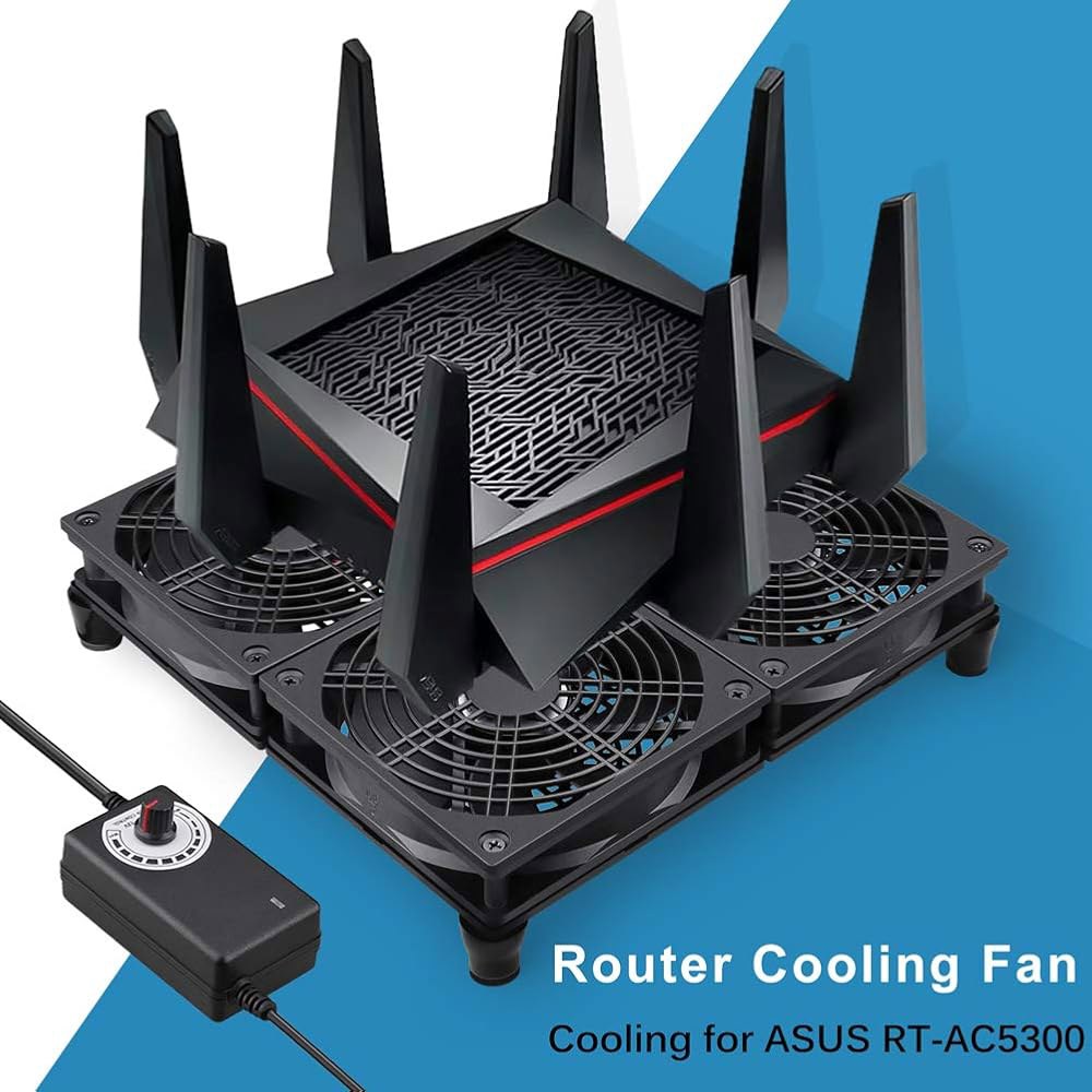 속도 조절 기능이 있는 GDSTIME 라우터 TV 박스 냉각 팬, ASUS GT/RT-AC5300용 182CFM 대형 공기 흐름 냉각, 프레임 - 상세 이미지 2