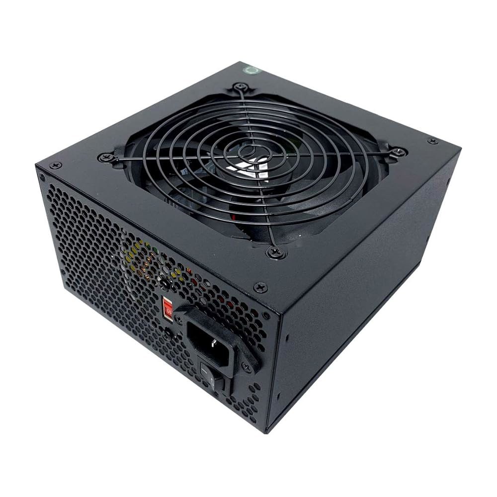 자동 열 제어 120mm 블랙 팬, 115/230V 스위치, 모든 보호 기능을 갖춘 Apevia ATX-ES600W 에센스 600W ATX 반모듈형 게임 전원 공급 장치 - 상세 이미지 2