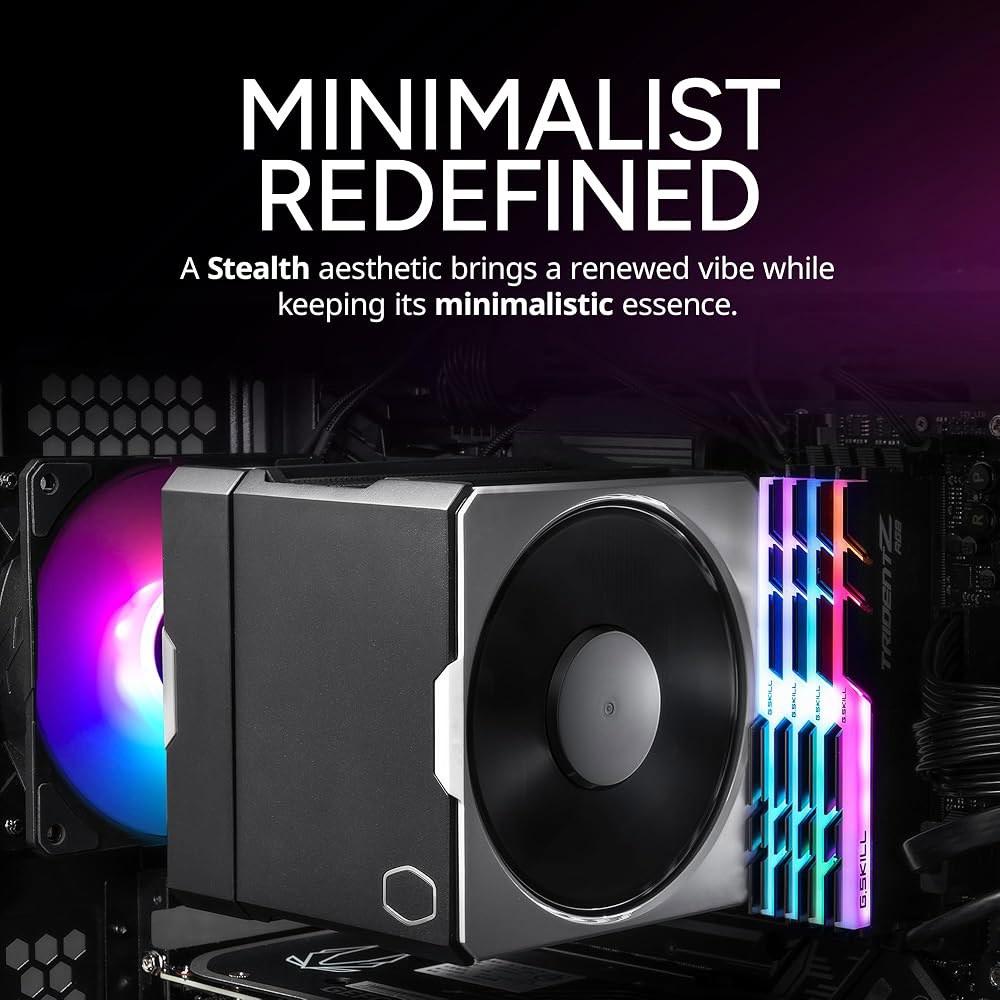 쿨러 마스터 하이퍼 612 APEX CPU 에어 쿨러, 듀얼 모비우스 120 PWM 팬, 초전도 복합재 6 구리 히트 파이프, 159mm 높이, 세련된 상단 커버, AMD 라이젠 - 상세 이미지 2