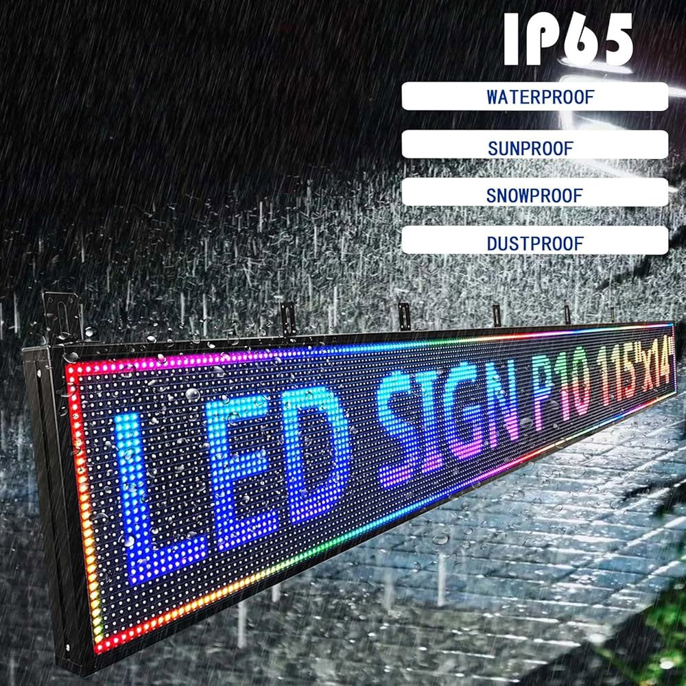 HS 프로그래머블 LED 표지판 스크롤 야외 디지털 디스플레이 화면, 비즈니스 스토어 광고용 네온사인 배너, 레스토랑 창문 트럭용 전자 메시지 보드, 고휘도 풀 컬러 와이파이 제어 - 상세 이미지 2