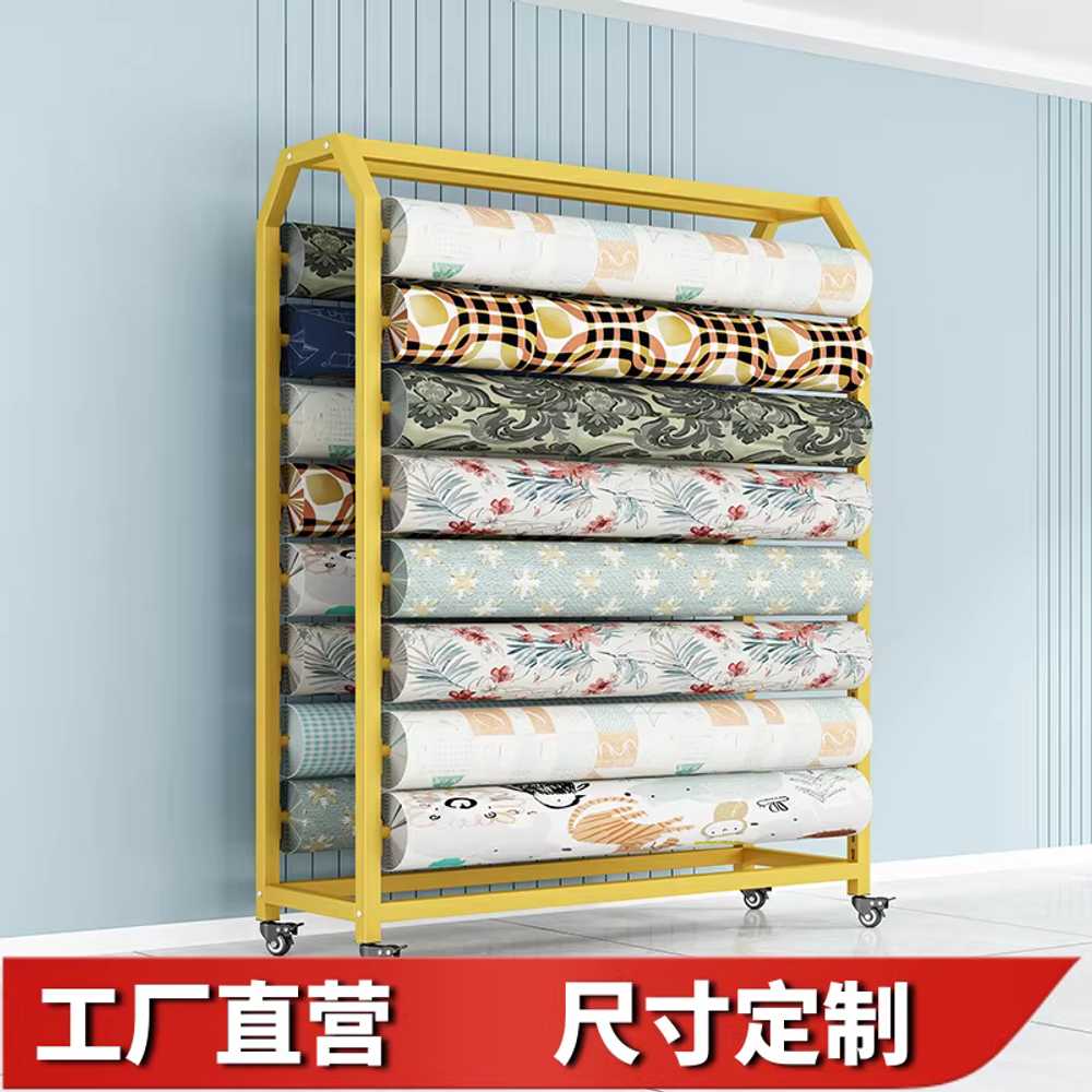 원단 행거 리본 샘플 수납 포장지 길이 스탠드 선반 170x45x200cm 8단 파이프/바퀴 포함 - 상세 이미지 2