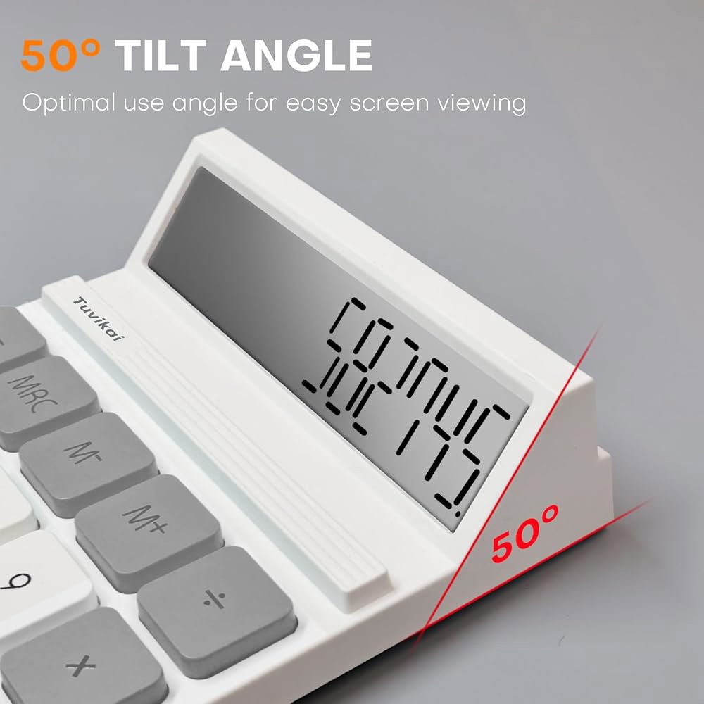 12자리 LCD 데스크탑 계산기 - 키가 휴대용 있는 사무실 위한 공학적 인체 교사 학교 학생을 기본 Gray - 상세 이미지 2