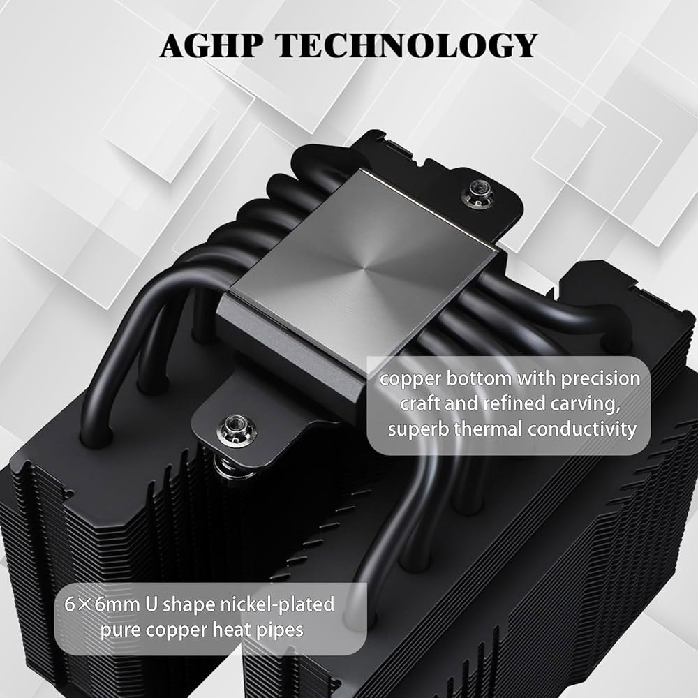 Thermalright 피어리스 어쌔신 120 미니 블랙 CPU 쿨러, 6개의 히트 파이프 AG 기술, 120mm PWM 팬, 1500RPM 속도, AMD AM4 AM5 / Int - 상세 이미지 2