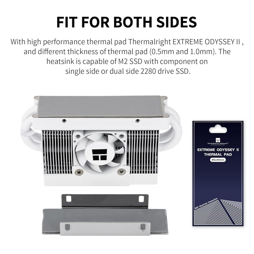 Thermalright HR10 2280 PRO 디지털 화이트 - 4x5mm AG 히트 파이프, ARGB 디스플레이, 소형 팬 냉각, SSD 라디에이터 장착 고성능 솔리드 스테이트 - 상세 이미지 3