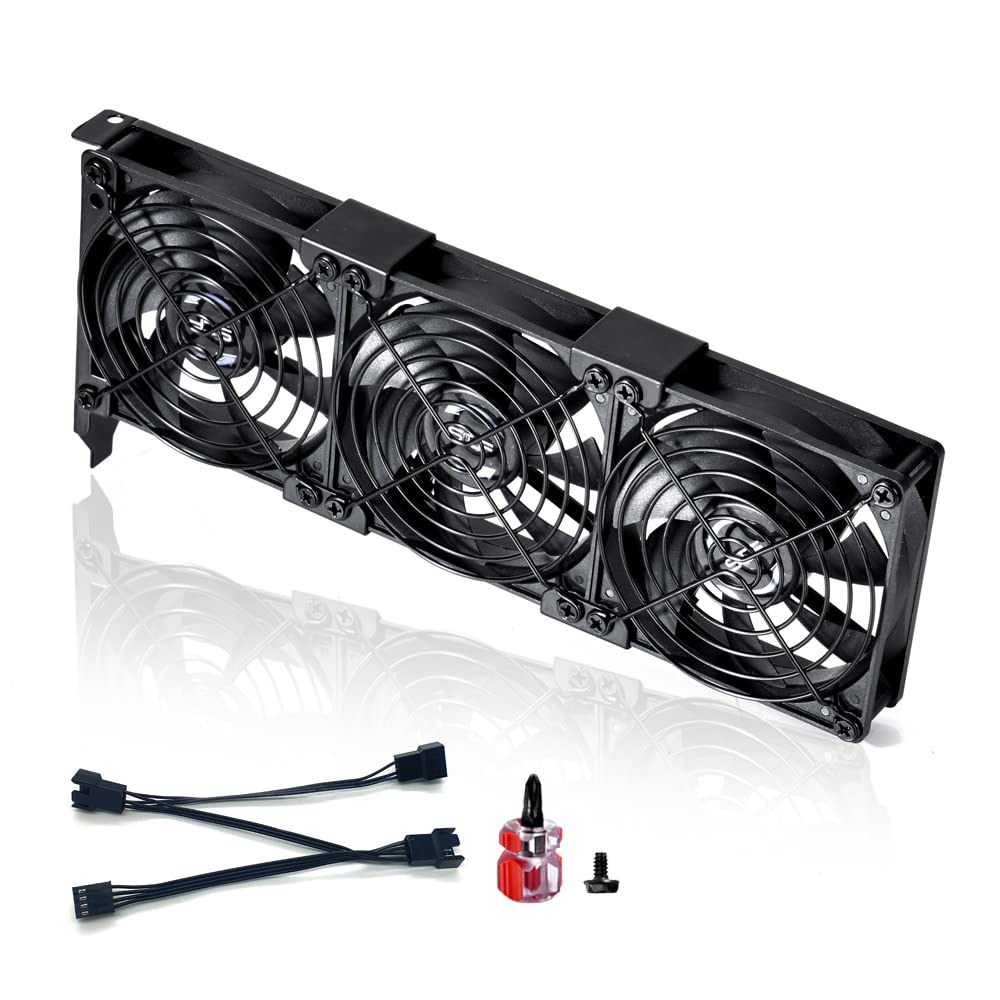 듀얼 90mm 및 92mm PWM 팬이 장착된 u200CSCCCF 그래픽 카드 쿨러 - PCI 슬롯 마운트형 VGA/GPU 냉각 시스템, 고풍량 조용한 - 상품 이미지