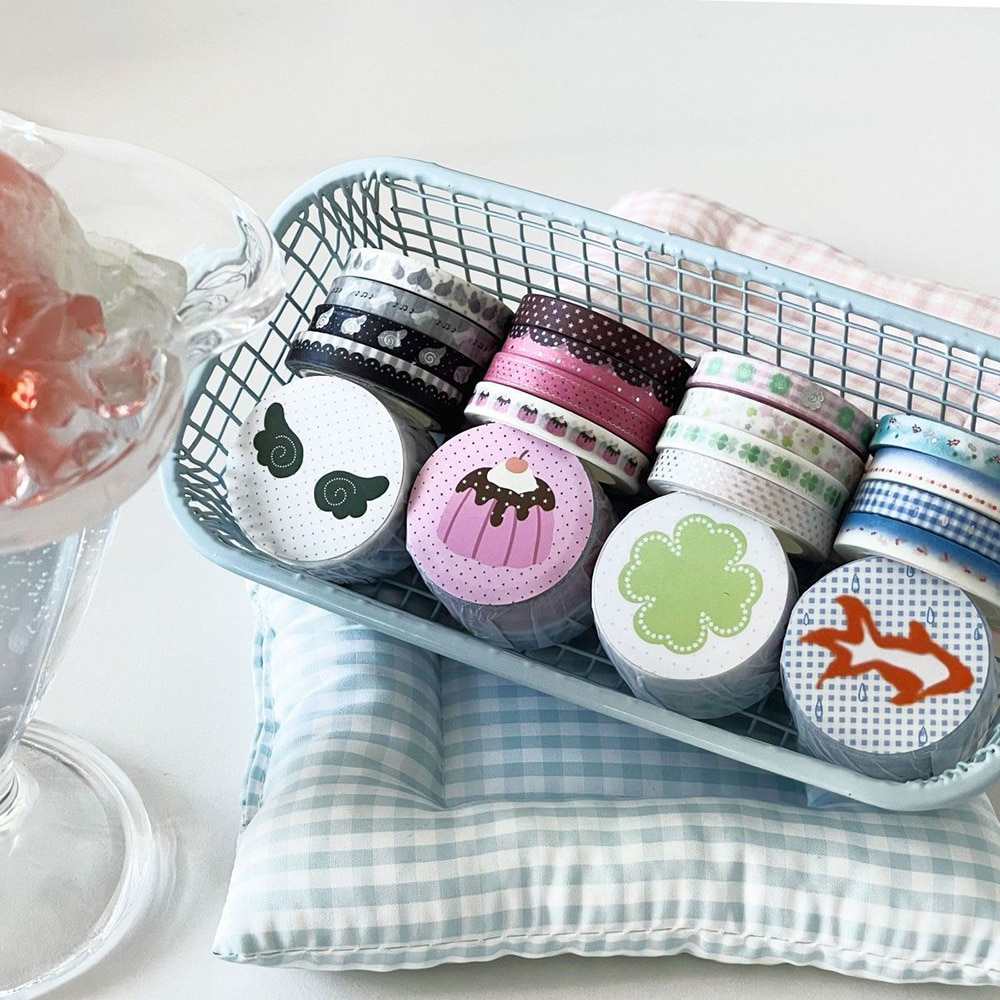 와카와카 6mm 4롤 얇은 마스킹테이프 그린월드 이미지 2