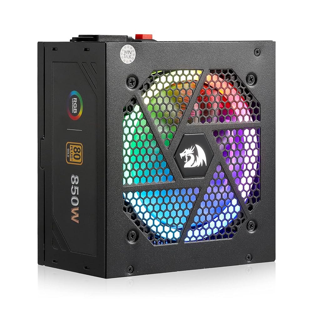 레드라곤 RGPS-850W 80+ 골드 850와트 전원 공급 장치(ATX 3.1 및 PCIe 5.1 업그레이드), 완전 모듈식, 12V WR 케이블 포함, 100 일본 커패시터, - 상품 이미지