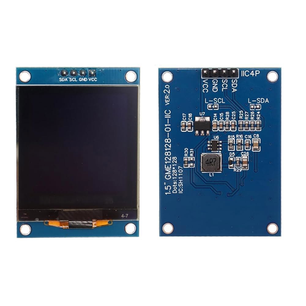 하이렛고 1.5인치 SH1107 128x128 OLED 디스플레이 모듈 IIC I2C 4핀 화면 LCD 화이트 IIC - 상세 이미지 3