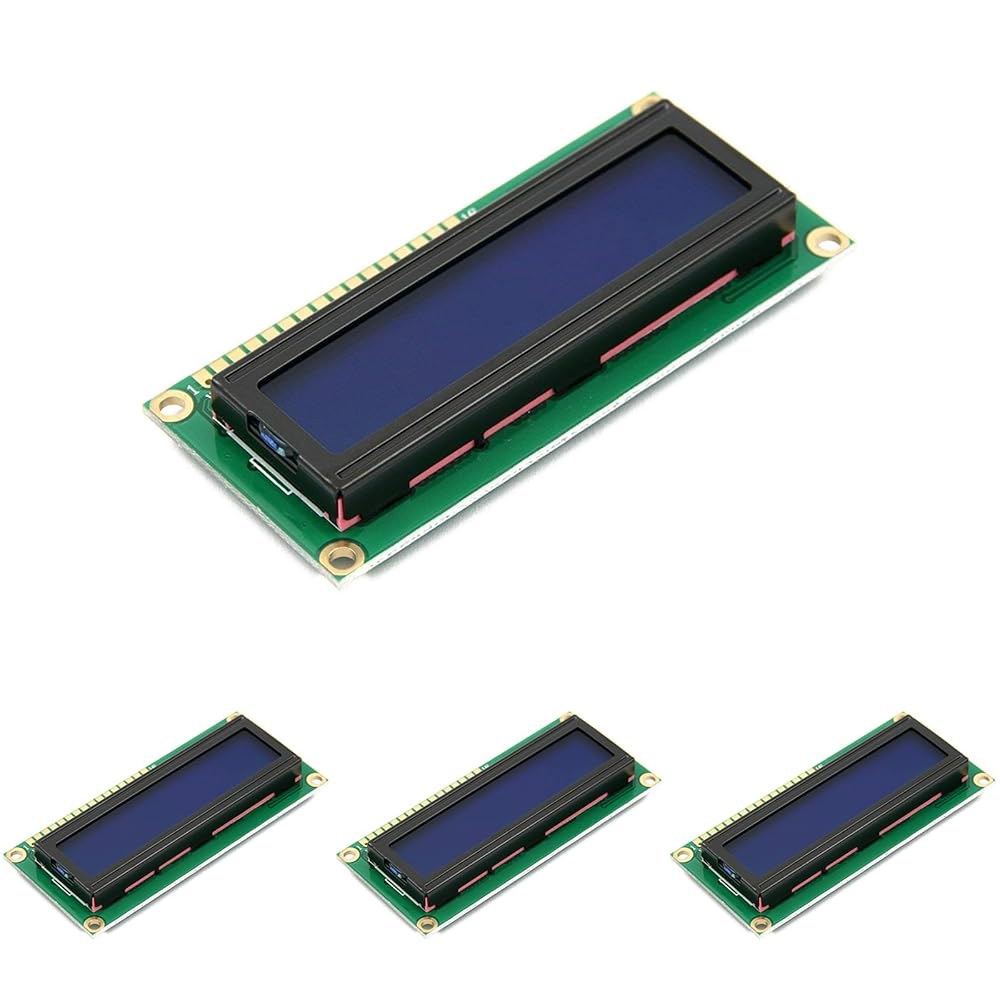 hiBCTR 4 - 새로운 HD44780 1602 LCD 디스플레이 모듈, DC 5V, 16x2 문자, 블루 백라이트 포함 - 상품 이미지