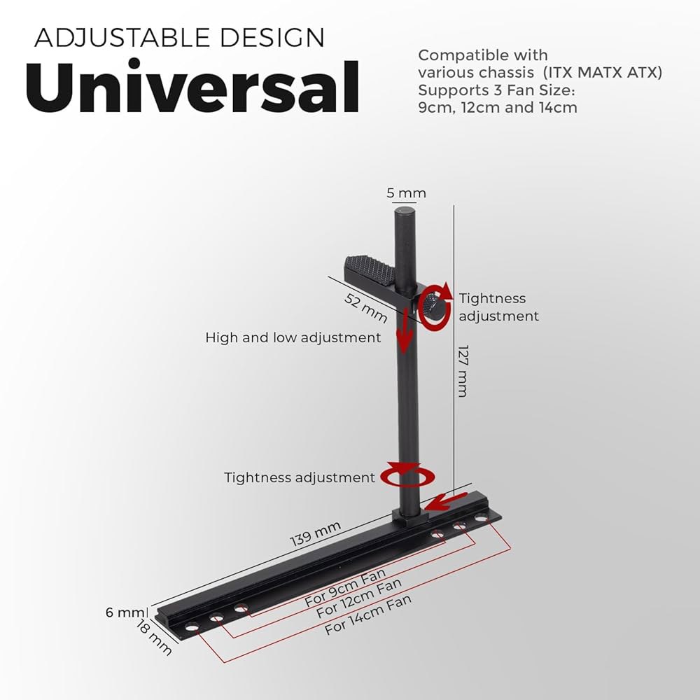 프 도 GPU 지지 브래킷, 그래픽 카드 홀더, 지지대, 비디오 처짐 홀더 팬, 알루미늄, 조절 높이 18-110mm의 가능한 방지 스탠드 - 상세 이미지 3