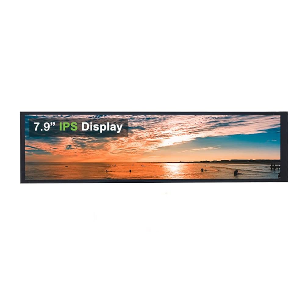 EDIY 7.9인치 IPS 화면, Aida64 1280x400 라즈베리 파이 PC CPU 서브 모니터 GPU 랙 차량 장착 팬 속도 아날로그 디스플레이(드라이브 보드 포함) - 상품 이미지