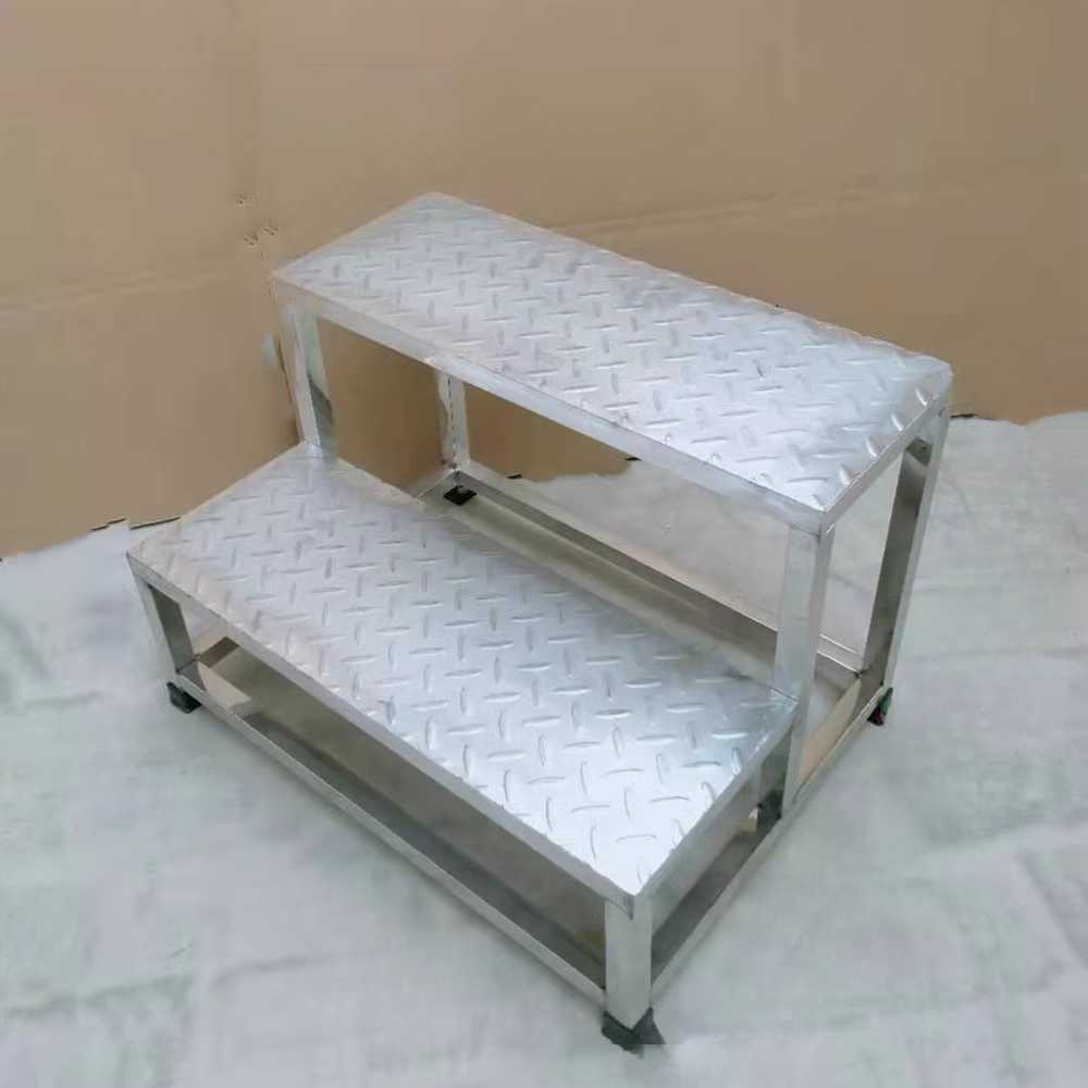 스텐 계단 작업 발판 공장 철제 받침대 창고 의자 45x40x40cm 2단 - 상품 이미지