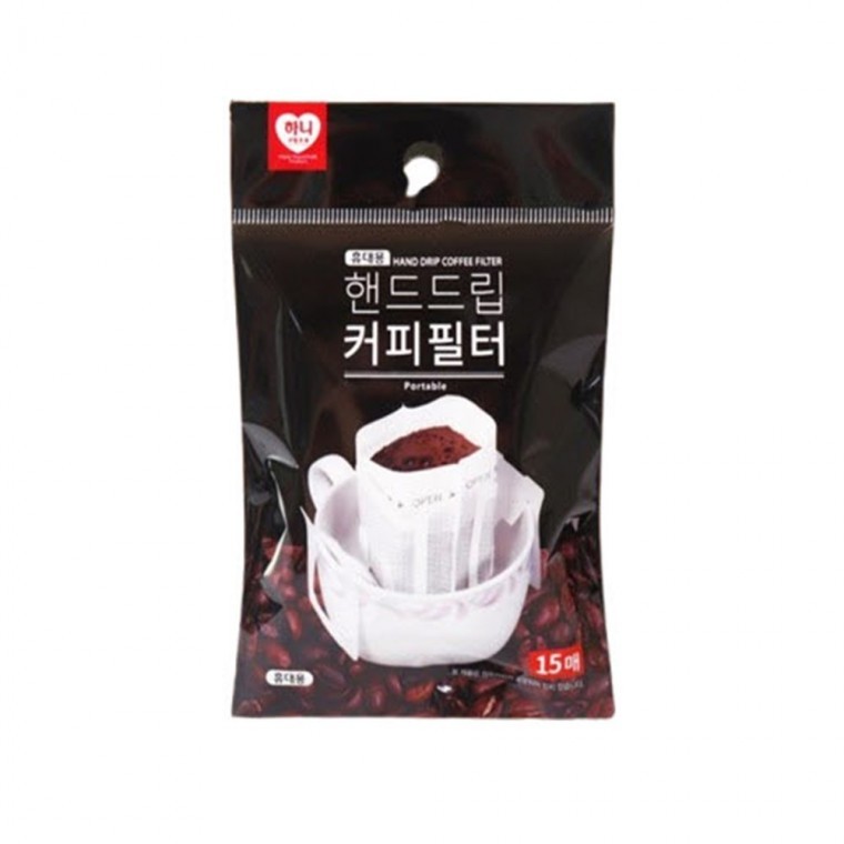 하니 핸드드립 커피필터 여과지 15매입(휴대용) - 상품 이미지