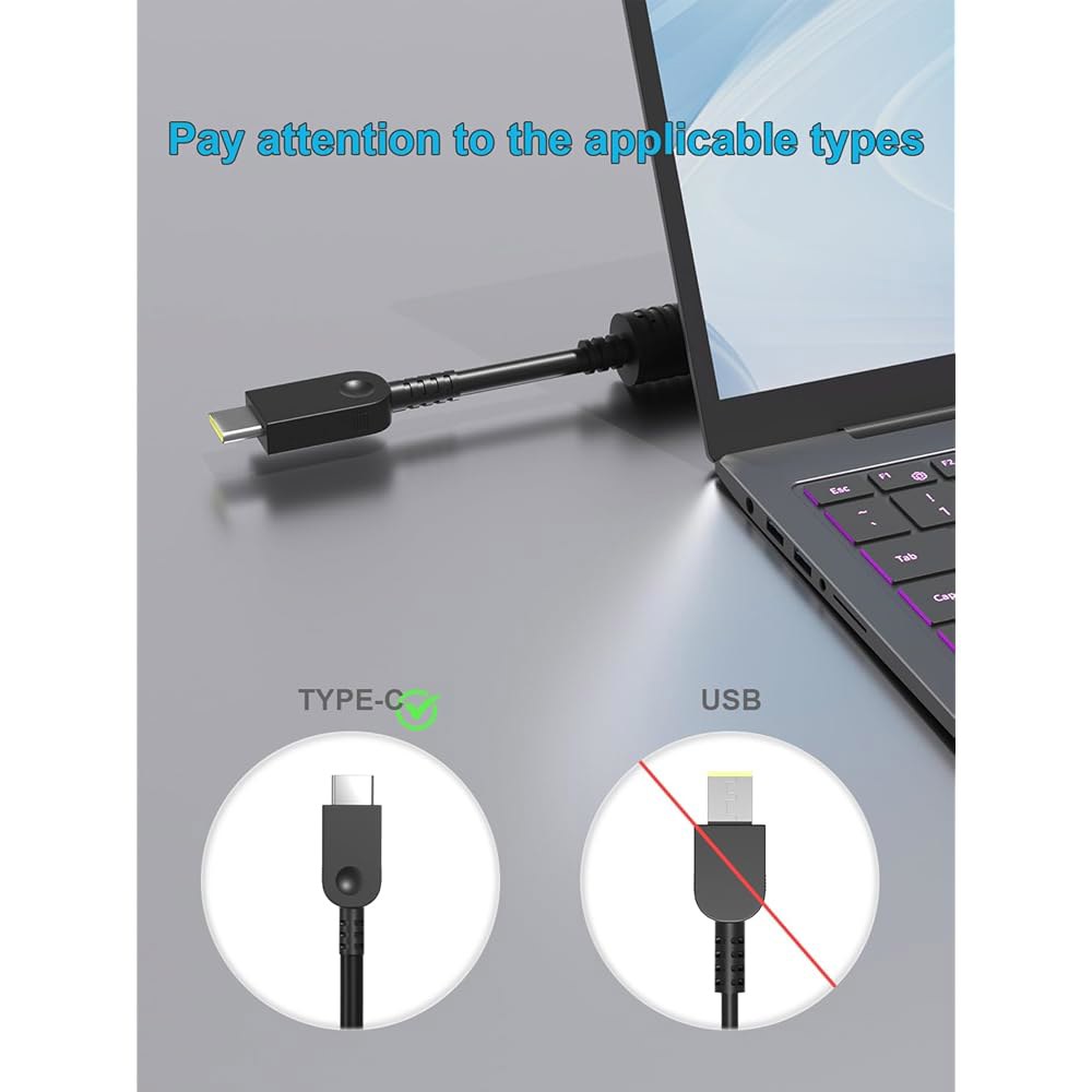 HSXIRQA 새로운 슬림 140W USB-C AC 충전기, 레노버 프로 7 9, 요가 9 7i 9i, 레지옹 5 5i 7i, 씽크패드 Z16, 노트북 타입 C 전원 어댑터와 호환 - 상세 이미지 2