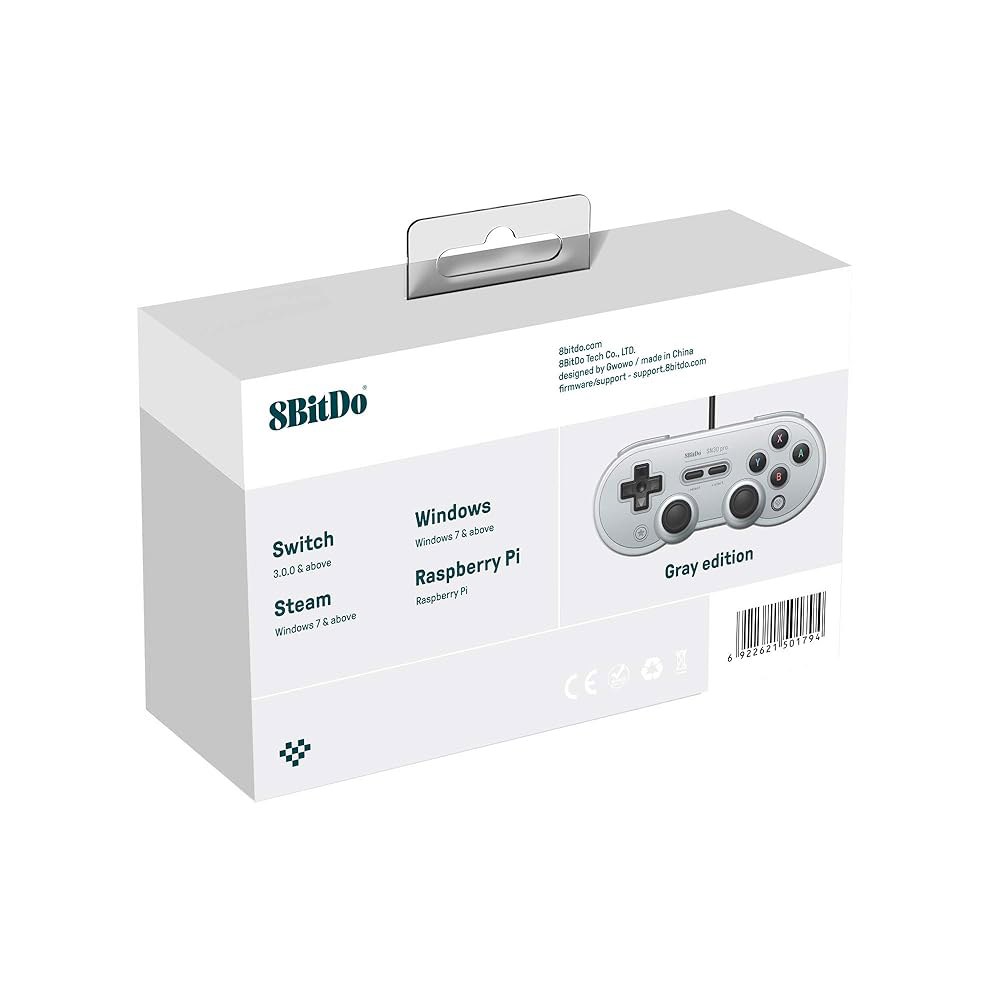 스위치, 윈도우 및 라즈베리 파이용 8Bitdo Sn30 Pro USB 유선 게임패드(그레이 에디션) Gray Edition Gamepad - 상세 이미지 3
