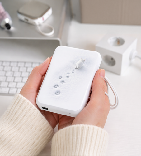 귀여운 눈냥이 발도장 보조배터리맥세이프 아이폰 갤럭시 보조배터리 10000mAh - 상세 이미지 3