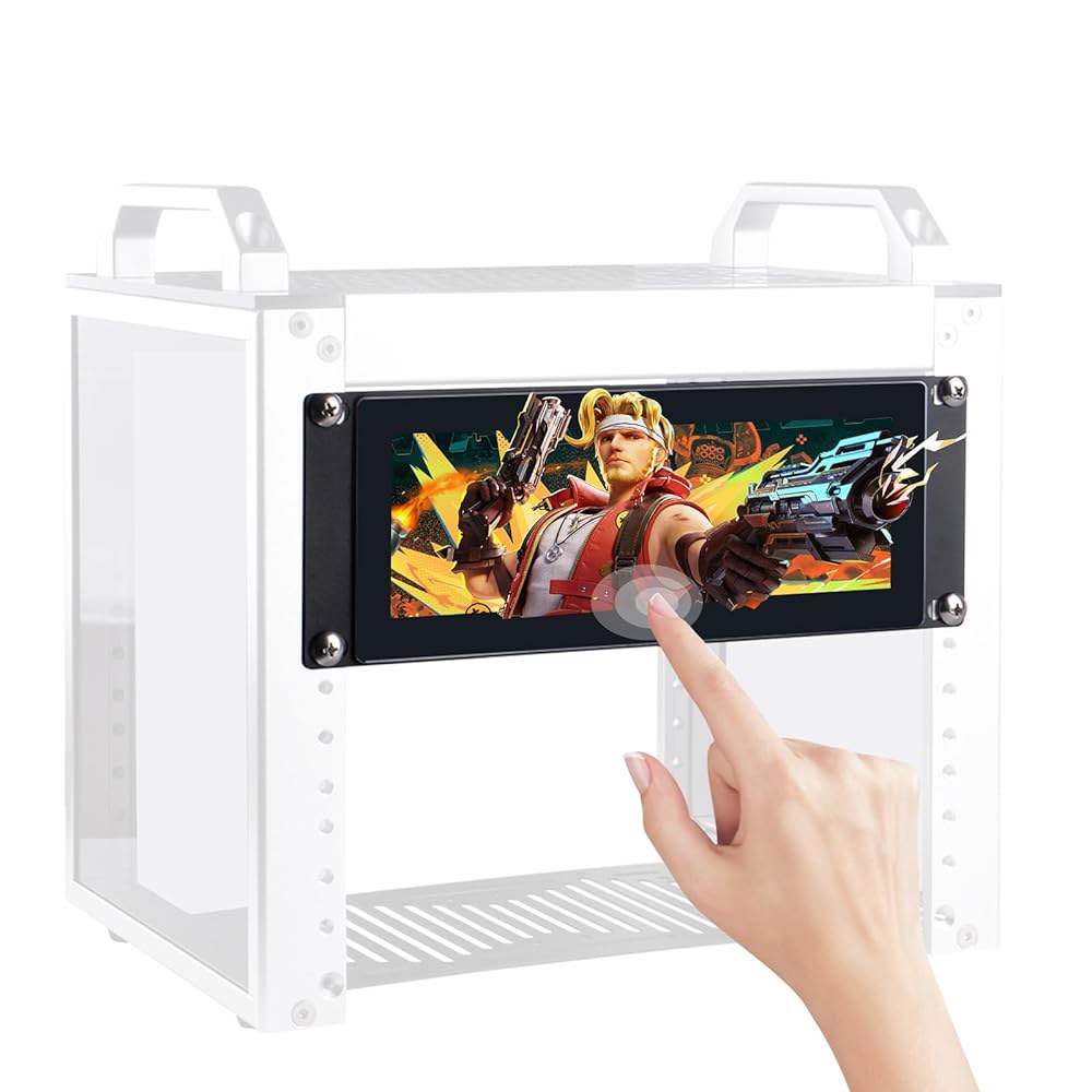 데스크파이 랙메이트 T0 / T1 T2 Plus 서버 캐비닛용 GeekPi 7.84 인치 1280x400 LCD 터치 스크린 2U 랙 마운트 모니터 - 상품 이미지