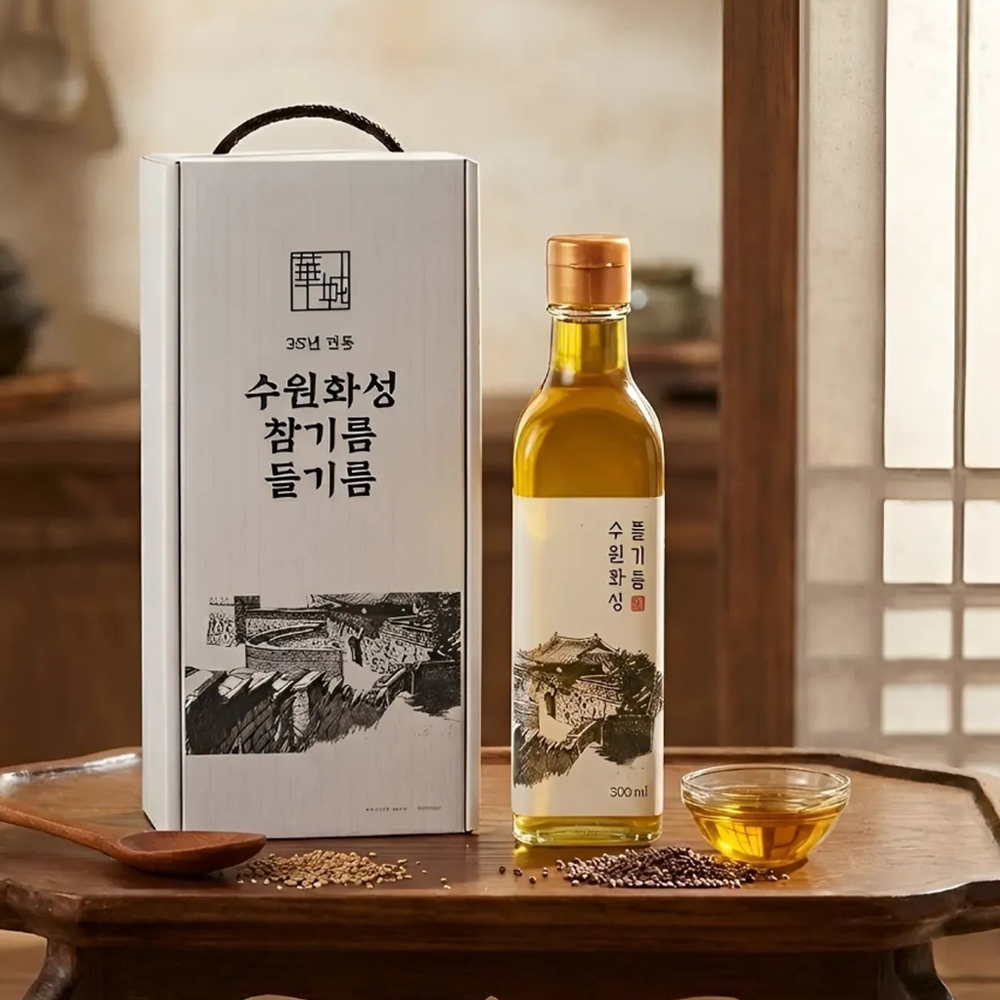 국산 저온압착 방앗간 통깨 들기름 300ml 선물 답례품 - 상품 이미지