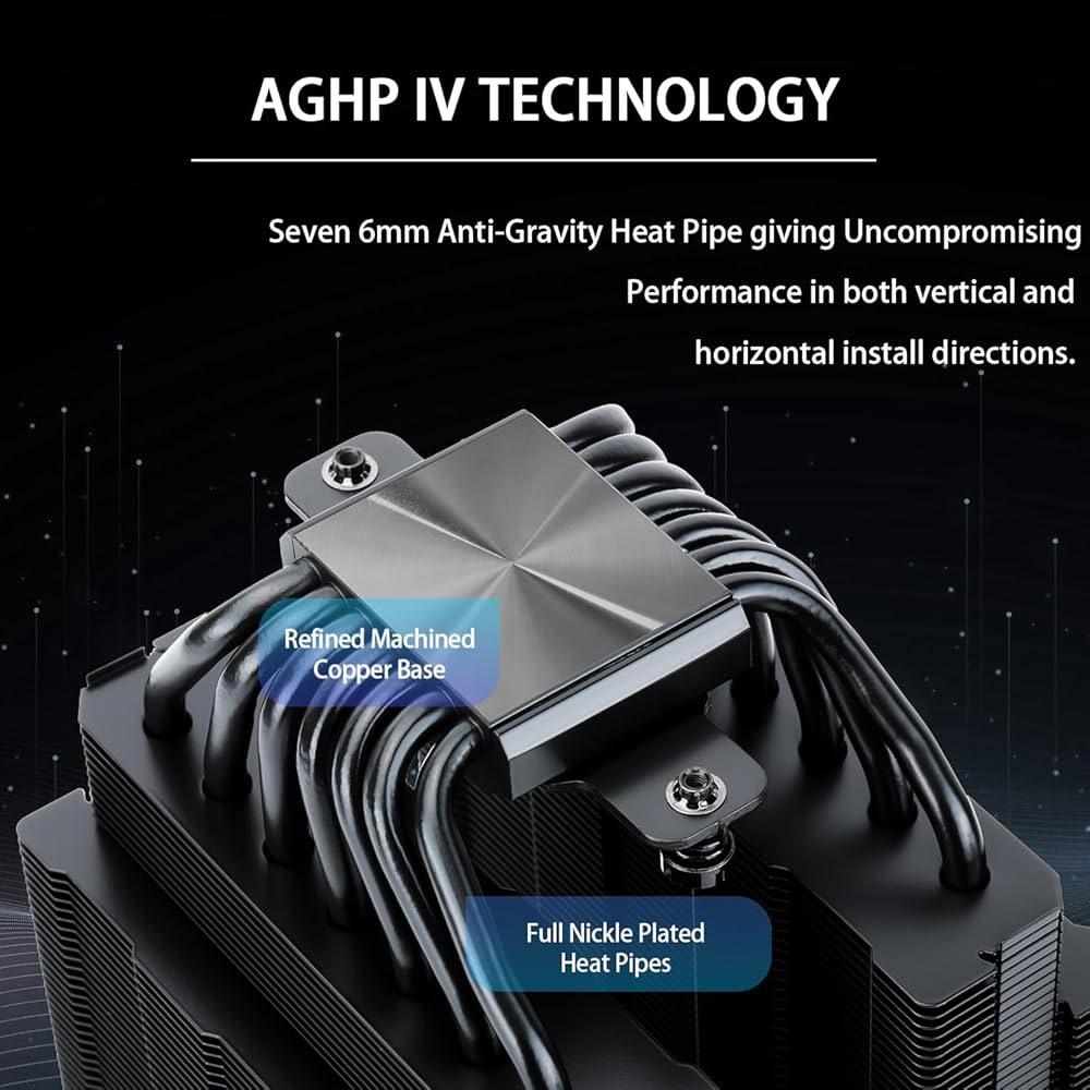 Thermalright Phantom Spirit 120 SE 블랙 CPU 쿨러, 듀얼 TL-C12B V2 PWM 팬 및 더블 타워, 7 히트 파이프 히트싱크 AM4 / AM5 - 상세 이미지 2