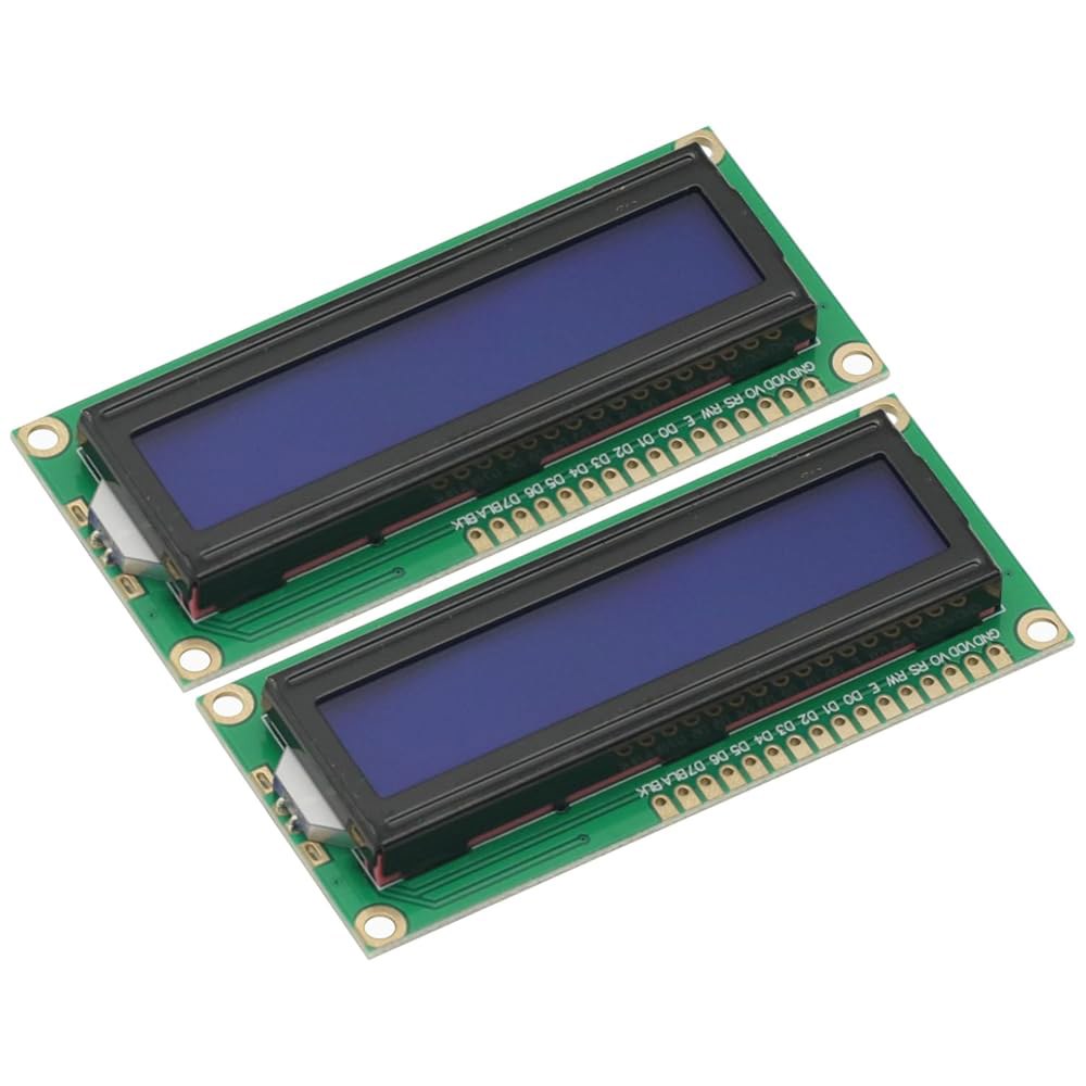 2Pcs HD44780 1602 16X2 16 2 문자 LCD 디스플레이 모듈 화면 패널 LCM 블루 블랙라이트 - 상품 이미지