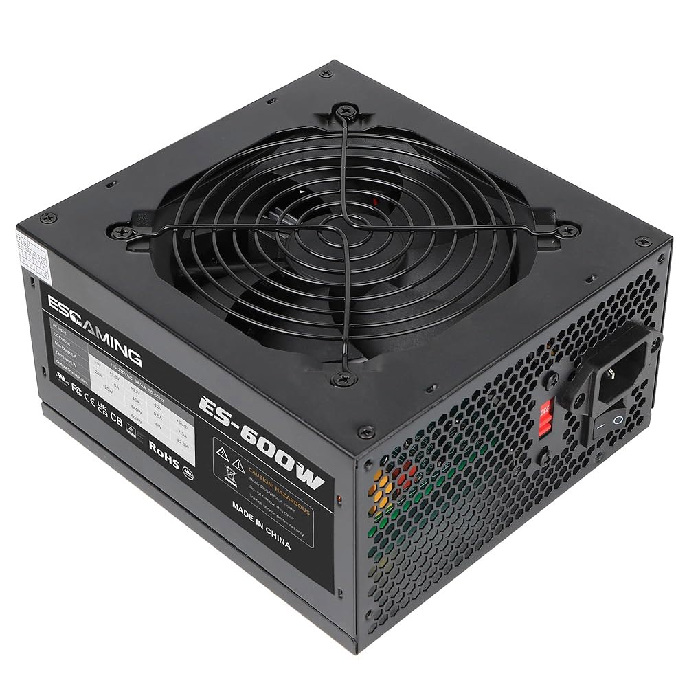 자동 열 제어 120mm 팬 ATX 게이밍 전원 공급 장치 PSU를 갖춘 ESGAMING 600W - 상품 이미지