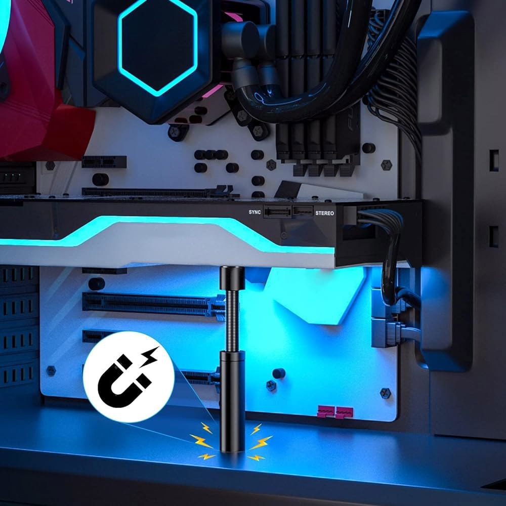 2팩 GPU 서포트 브래킷 그래픽 카드 브레이스 서포트, 비디오 처짐 홀더 브래킷, 스탠드(M, 48.5-78.5mm / 1.91-3.09인치) 2 Pack Black-L - 상세 이미지 2