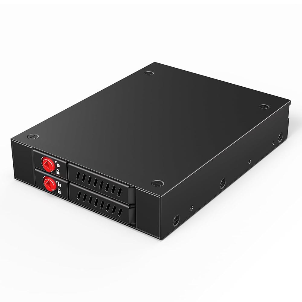 레디시오 SATA HDD 및 SSD 핫 스왑 케이지, 2 베이 2.5 u2019 모바일 랙, 3.5 드라이브 베이용 - 상품 이미지