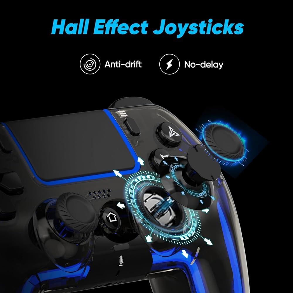 PS5용 BETMI 무선 컨트롤러, Pro /Slim /MAC /Steam Deck /PC, 홀 이펙트 조이스틱, 듀얼 진동 /마르코 /터보, 3.5mm 잭, 6축, 음소거 키, - 상세 이미지 2