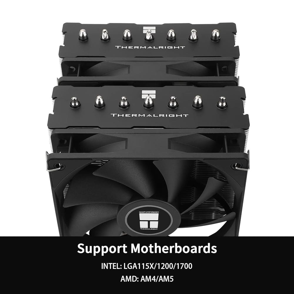 Thermalright PS120SE CPU 에어 쿨러, 7 히트 파이프 듀얼 120mm TL-C12B V2 PWM 팬, AG 4.0 기술, S-FDB 베어링, AMD AM4 AM - 상세 이미지 3