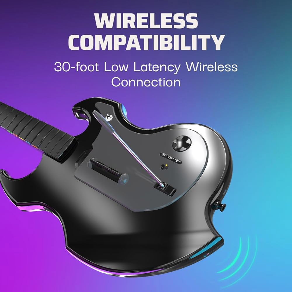 Xbox Series X|S, One, Windows 10/11 PC, Rock Band 4, 포트나이트 페스티벌, 오디오 잭, 충전식 배터리용 PDP 마스터 무선 기타 컨트롤러, - 상세 이미지 3