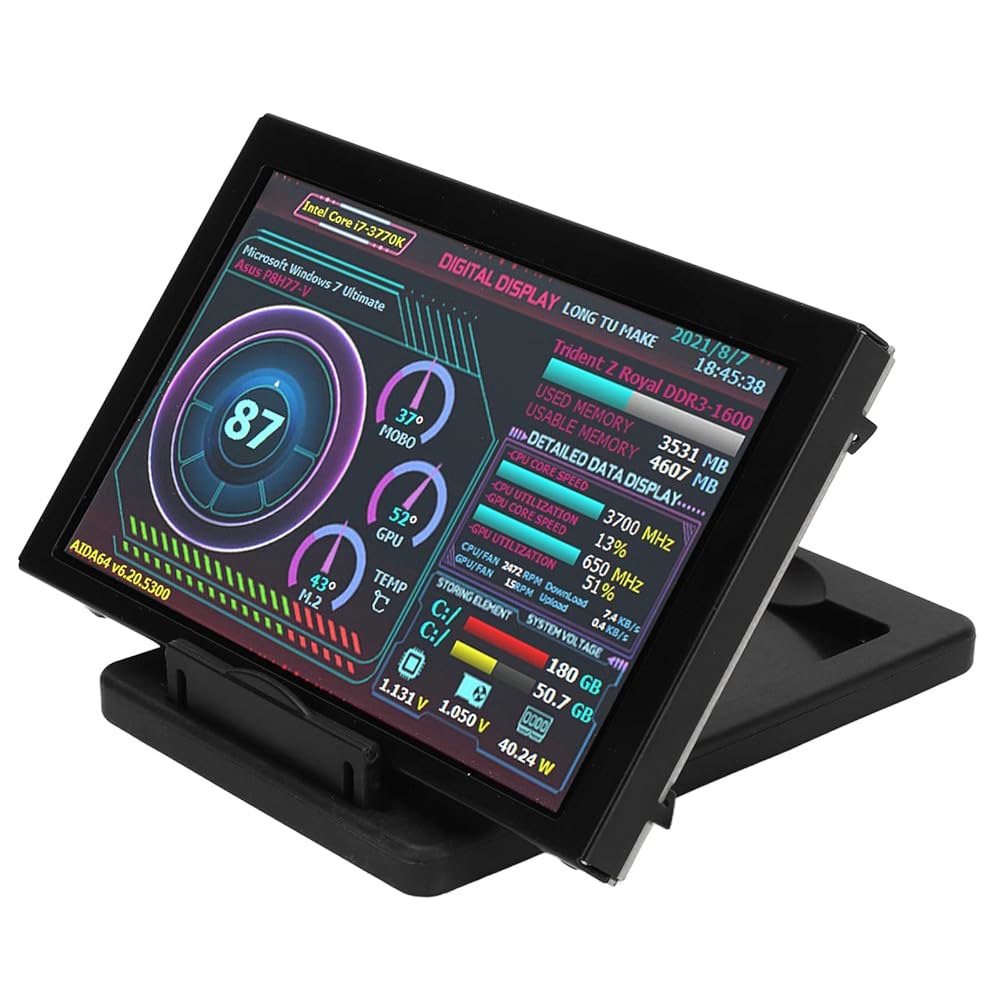 5인치 컴퓨터 온도 모니터, 리눅스 윈도우용 AIDA64 PC CPU RAM 데이터 ARGB 케이스 보조 화면용 표시, IPS USB 미니 화면 - 상품 이미지